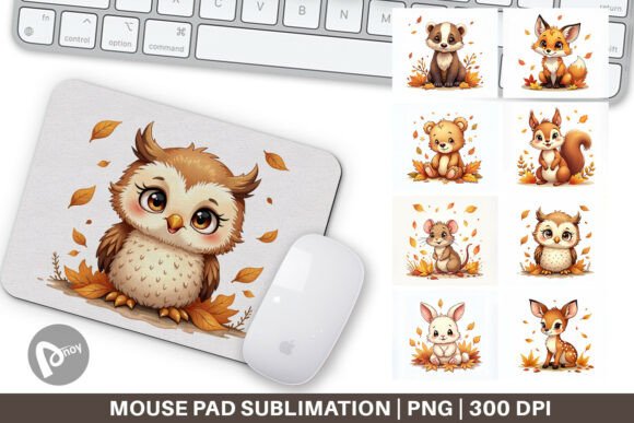 Autumn Forest Animals Mouse Pad for Desk and Gaming