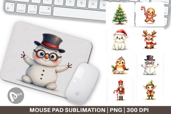 Chibi Christmas Cuties Mouse Pad: Enhance Your Desk with Adorable Festive Charm