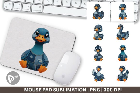 Denim Goose Mouse Pad PNG: A Practical Design Resource for Workspace Decor