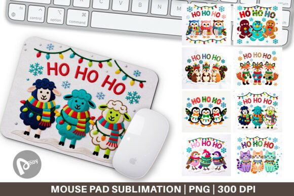Faux Embroidery Holiday Animal Mouse Pad: A Practical Design Asset for Creative Workspaces