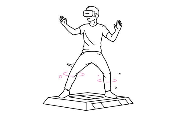 Man Using Virtual Reality Headset Silhouette: A Modern Visual for Tech and Lifestyle Projects