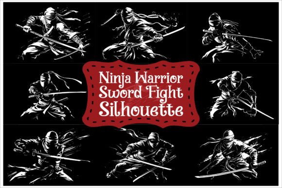 Stealth Warrior Sword Fighting Bundle3: A Practical Look at Ninja Silhouette Design Assets for Cutters and Crafting