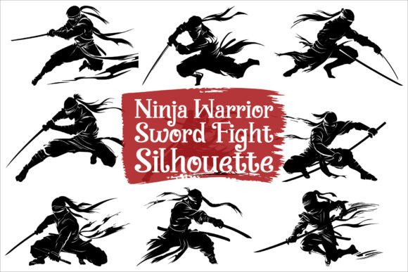 Unleashing Creative Power with the Ninja Warrior Sword Fight Silhouette Bundle
