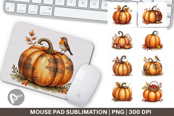 Watercolor Autumn Mouse Pad: Seasonal Art for Your Desk