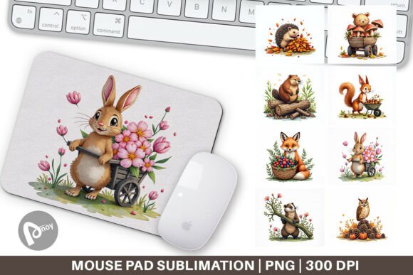 Woodland Critters Watercolor Mouse Pad